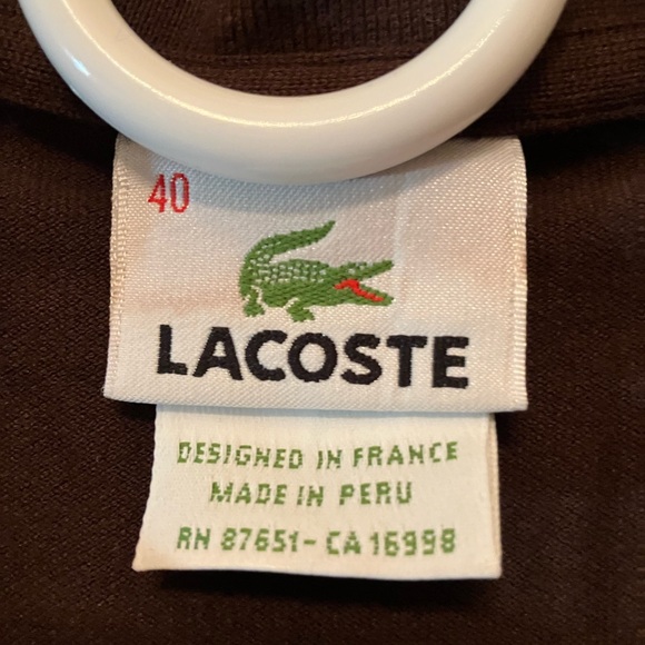 Lacoste original fit polo, espresso brown, size 40 - Picture 2 of 3